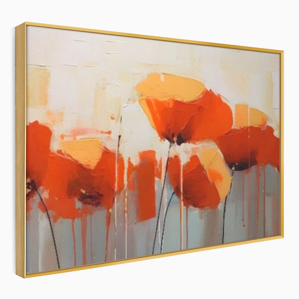 Tablou Canvas Premium LuxCanva® A1377, Red Flowers , Dormitor, Maci, Pictura, Flori, Decorativ, Living, Culori Vibrante