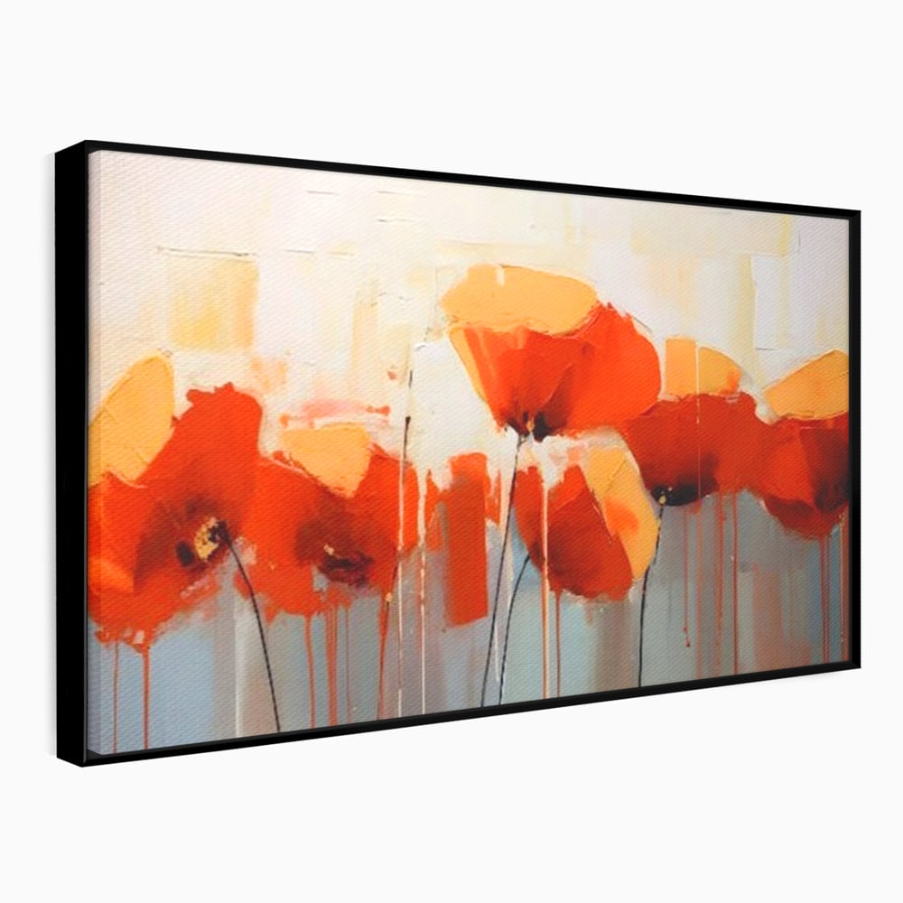 Tablou Canvas Premium LuxCanva® A1377, Red Flowers , Dormitor, Maci, Pictura, Flori, Decorativ, Living, Culori Vibrante