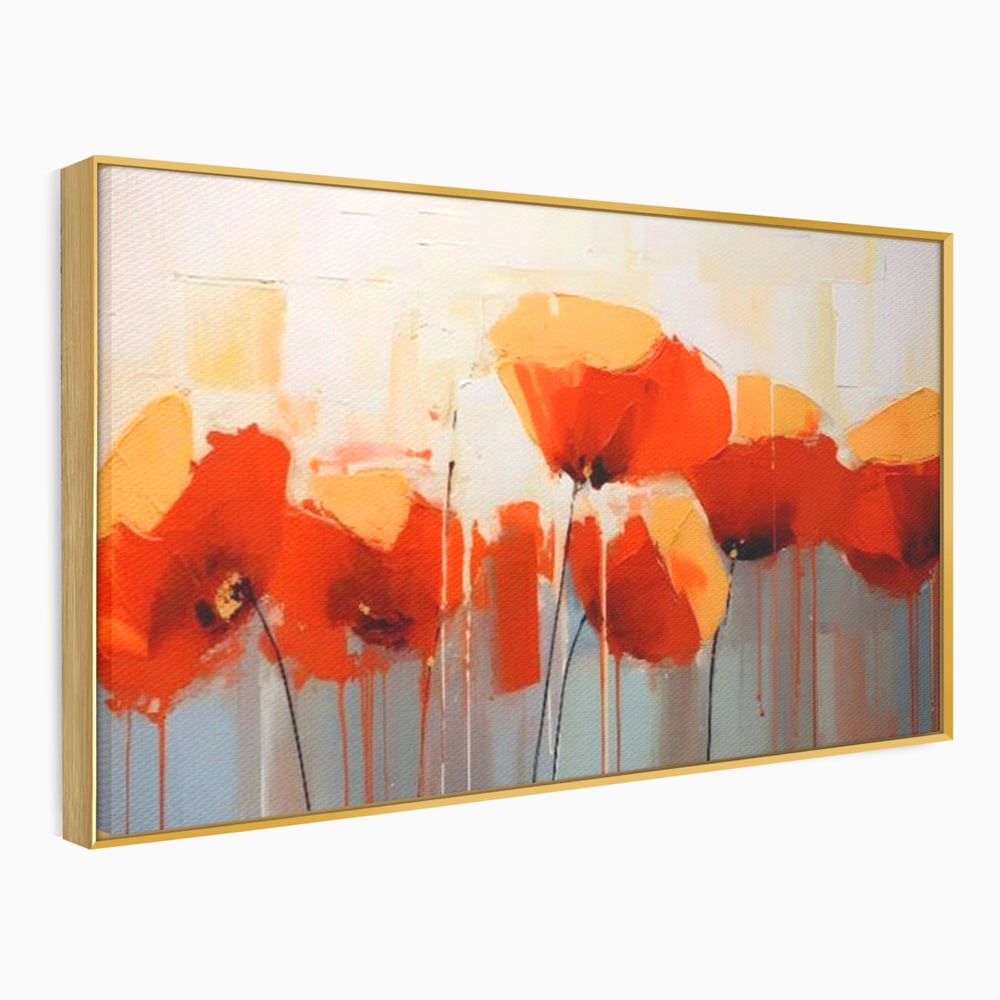 Tablou Canvas Premium LuxCanva® A1377, Red Flowers , Dormitor, Maci, Pictura, Flori, Decorativ, Living, Culori Vibrante