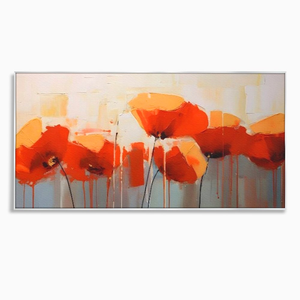 Tablou Canvas Premium LuxCanva® A1377, Red Flowers , Dormitor, Maci, Pictura, Flori, Decorativ, Living, Culori Vibrante