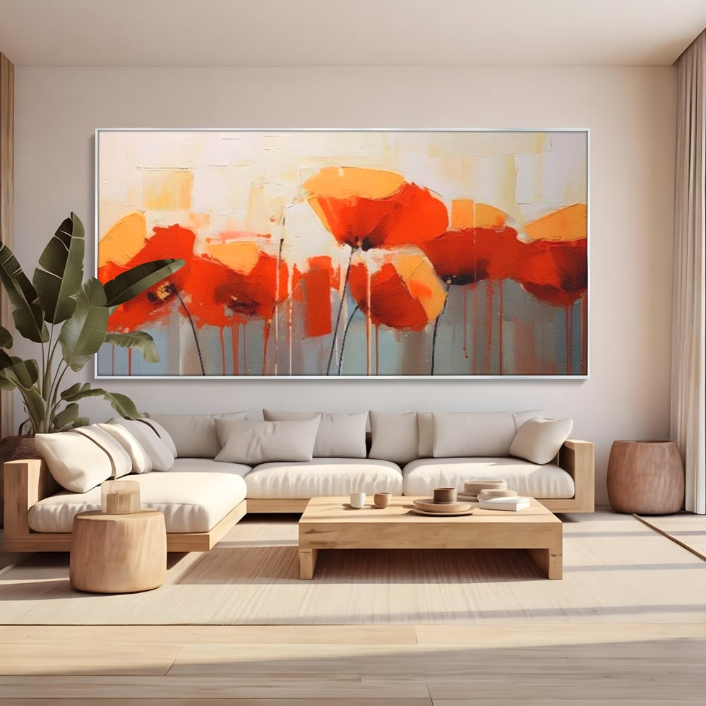 Tablou Canvas Premium LuxCanva® A1377, Red Flowers , Dormitor, Maci, Pictura, Flori, Decorativ, Living, Culori Vibrante