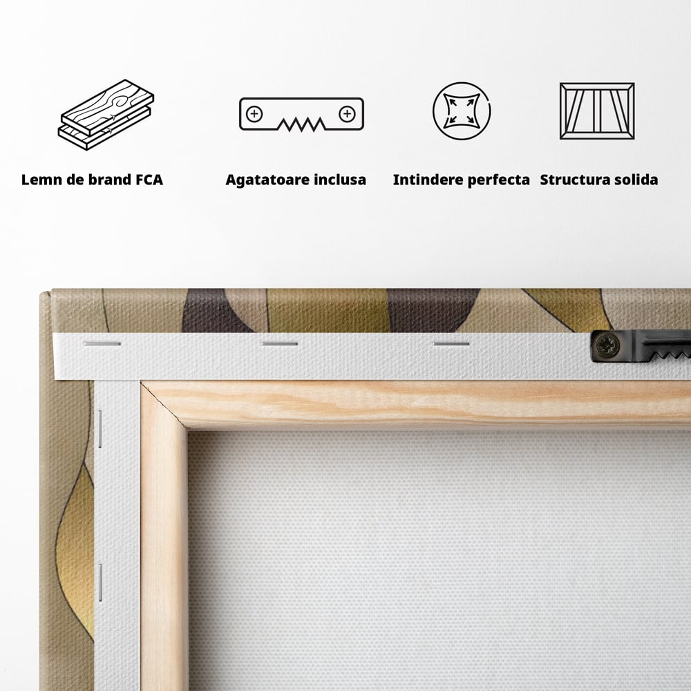 Tablou Canvas Premium LuxCanva® A1378, Siluete , Dormitor, Abstract, Auriu, Decorativ, Living, Culori Vibrante