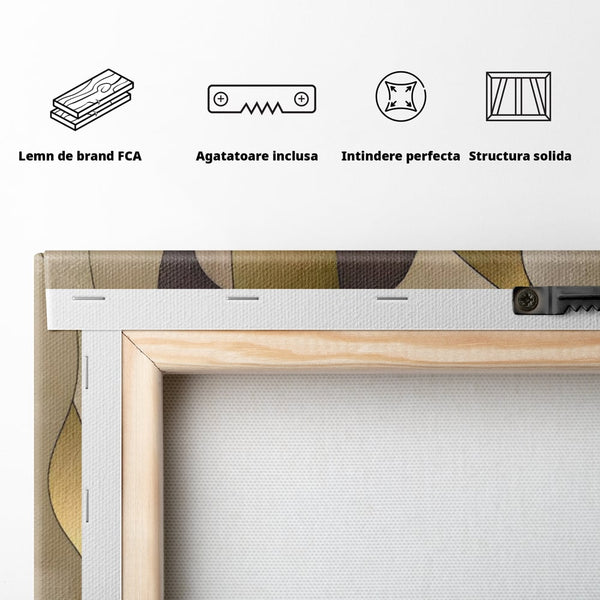 Tablou Canvas Premium LuxCanva® A1378, Siluete , Dormitor, Abstract, Auriu, Decorativ, Living, Culori Vibrante
