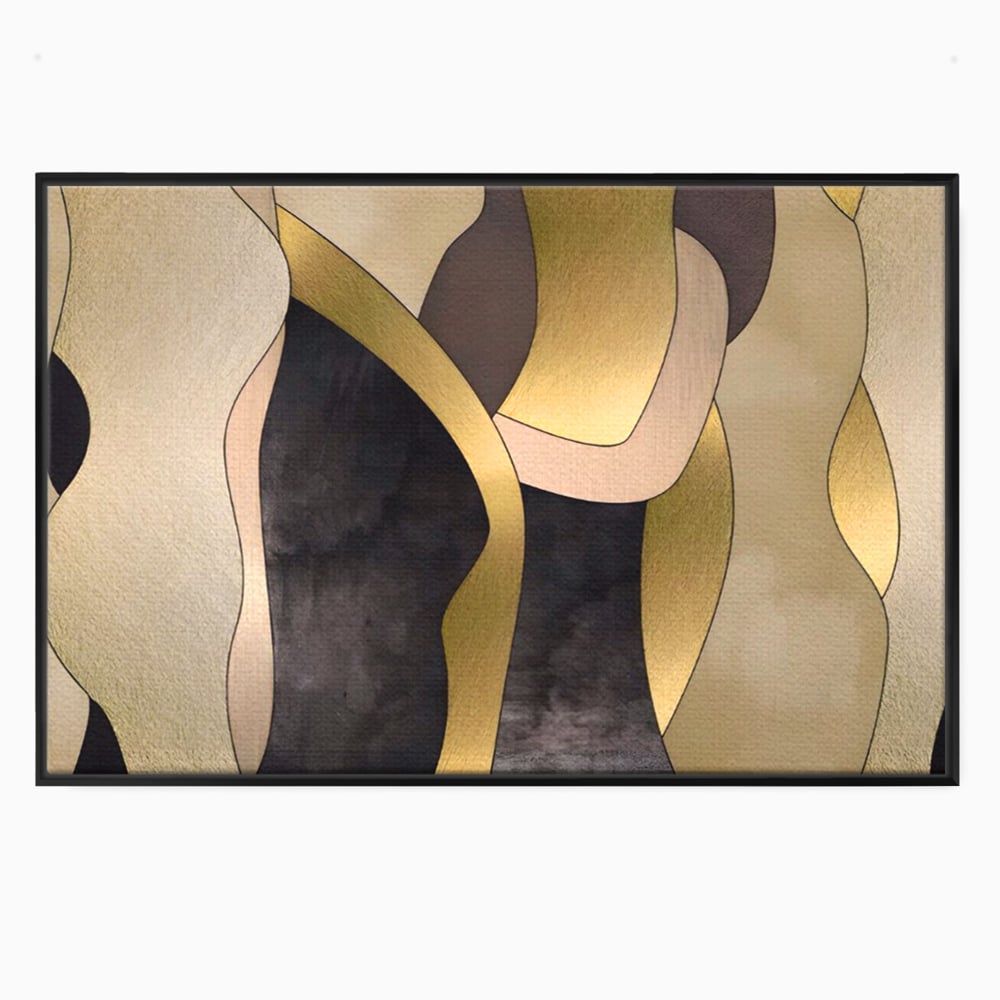 Tablou Canvas Premium LuxCanva® A1378, Siluete , Dormitor, Abstract, Auriu, Decorativ, Living, Culori Vibrante