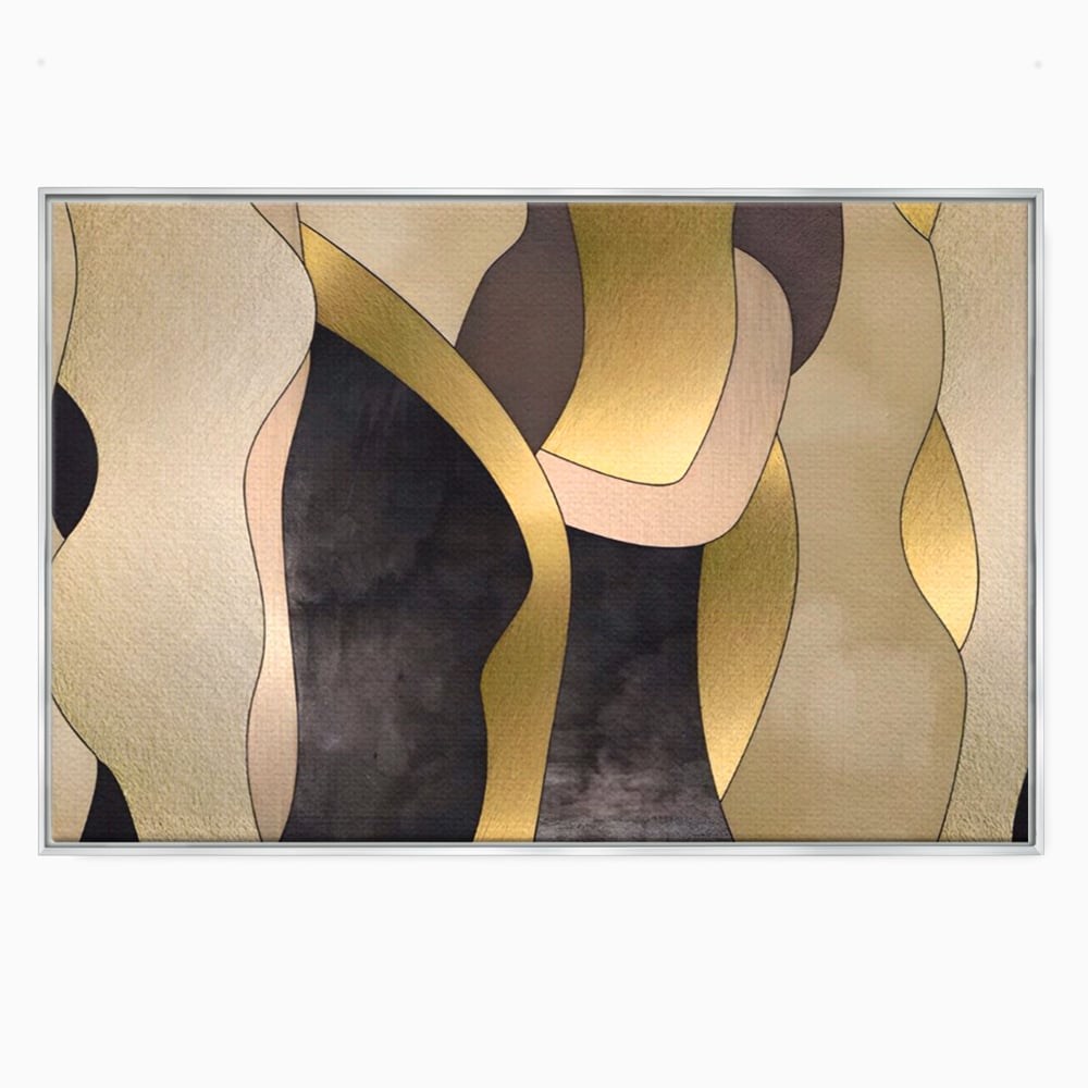 Tablou Canvas Premium LuxCanva® A1378, Siluete , Dormitor, Abstract, Auriu, Decorativ, Living, Culori Vibrante