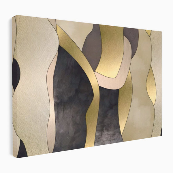 Tablou Canvas Premium LuxCanva® A1378, Siluete , Dormitor, Abstract, Auriu, Decorativ, Living, Culori Vibrante