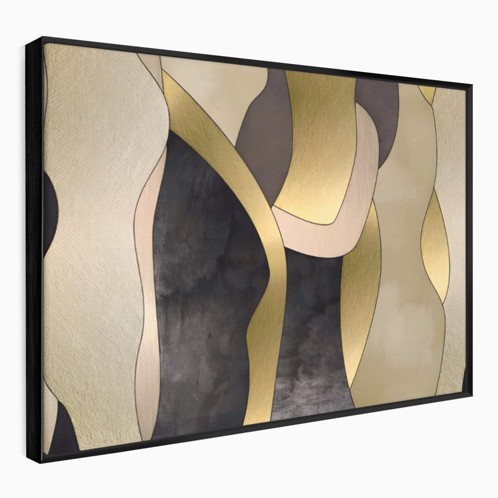Tablou Canvas Premium LuxCanva® A1378, Siluete , Dormitor, Abstract, Auriu, Decorativ, Living, Culori Vibrante