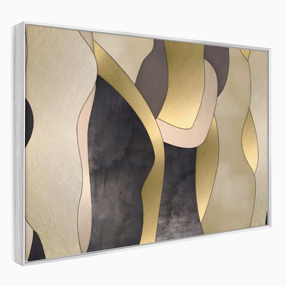Tablou Canvas Premium LuxCanva® A1378, Siluete , Dormitor, Abstract, Auriu, Decorativ, Living, Culori Vibrante