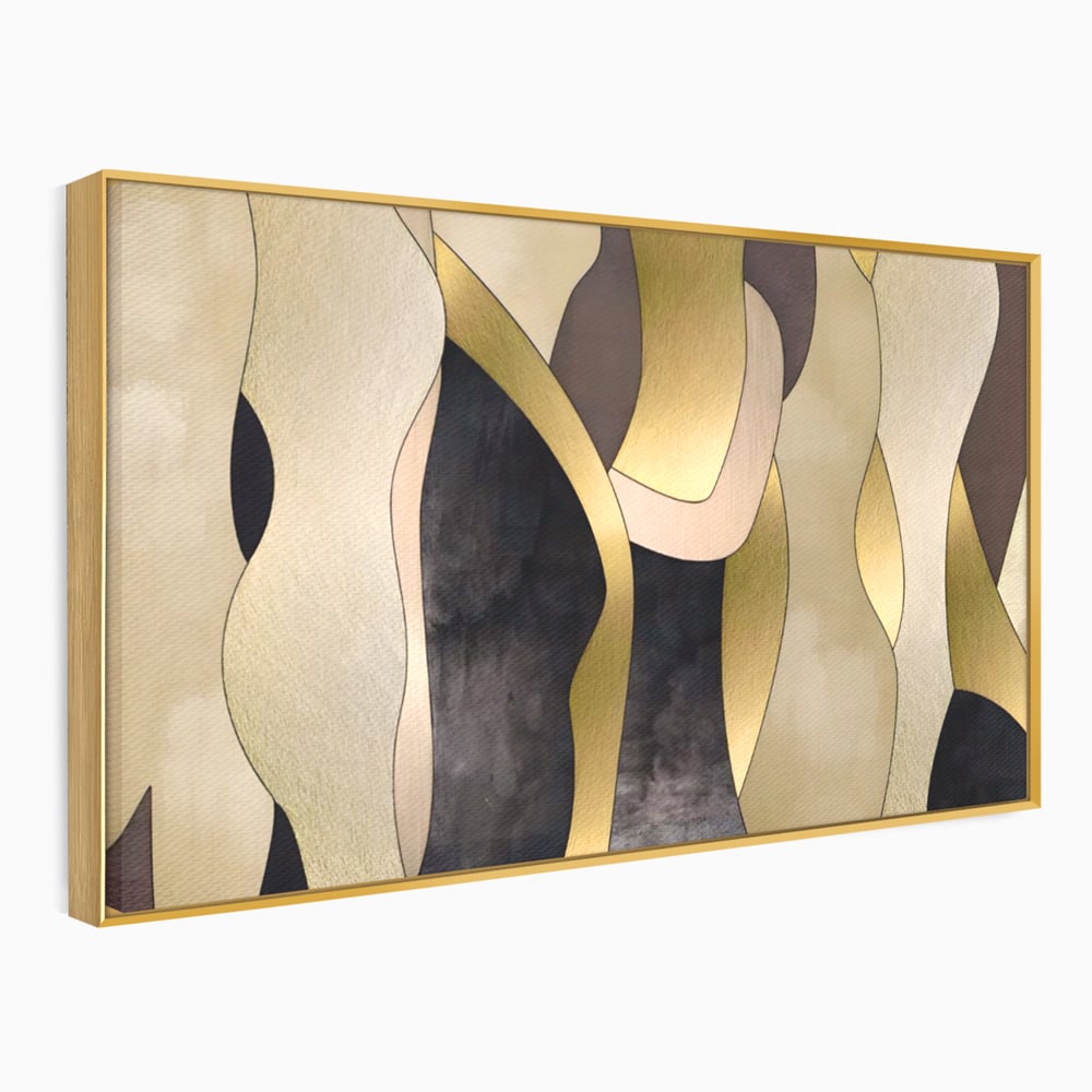 Tablou Canvas Premium LuxCanva® A1378, Siluete , Dormitor, Abstract, Auriu, Decorativ, Living, Culori Vibrante