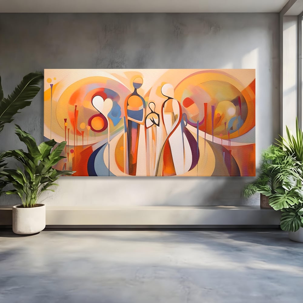 Tablou Canvas Premium LuxCanva® A1379, Family ,Dormitor, Cuplu, Iubire, Abstract, Living, Culori Vibrante