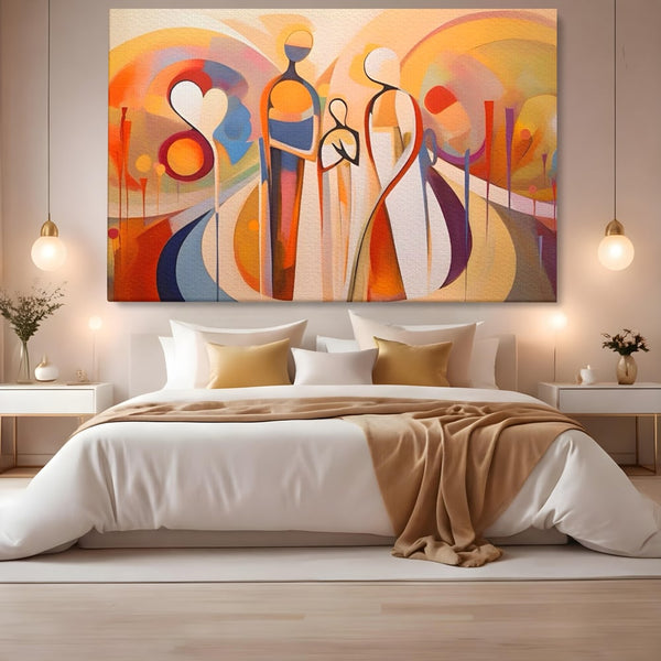 Tablou Canvas Premium LuxCanva® A1379, Family ,Dormitor, Cuplu, Iubire, Abstract, Living, Culori Vibrante