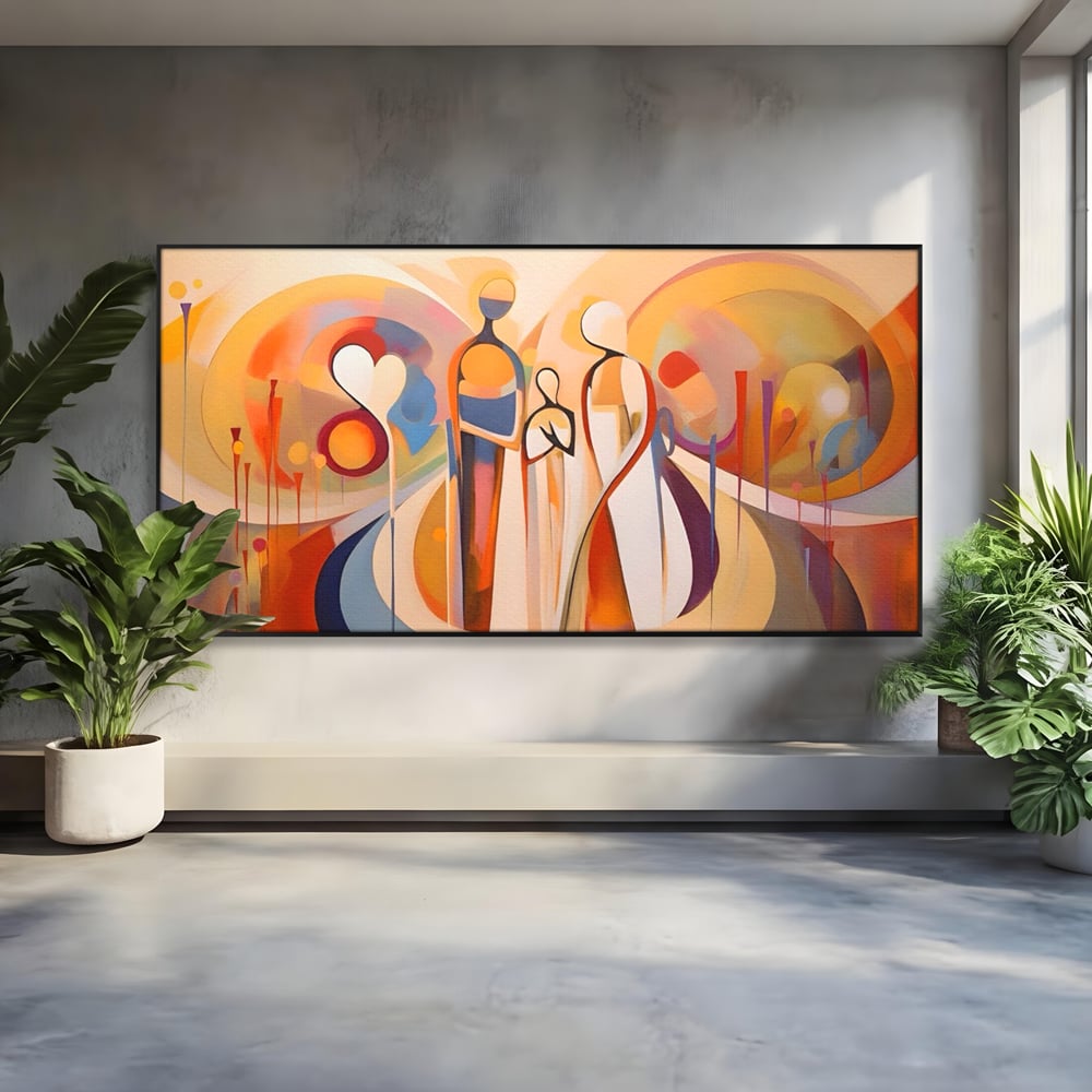 Tablou Canvas Premium LuxCanva® A1379, Family ,Dormitor, Cuplu, Iubire, Abstract, Living, Culori Vibrante
