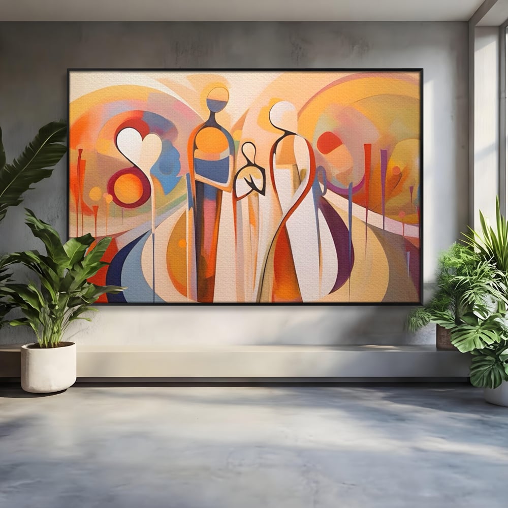 Tablou Canvas Premium LuxCanva® A1379, Family ,Dormitor, Cuplu, Iubire, Abstract, Living, Culori Vibrante