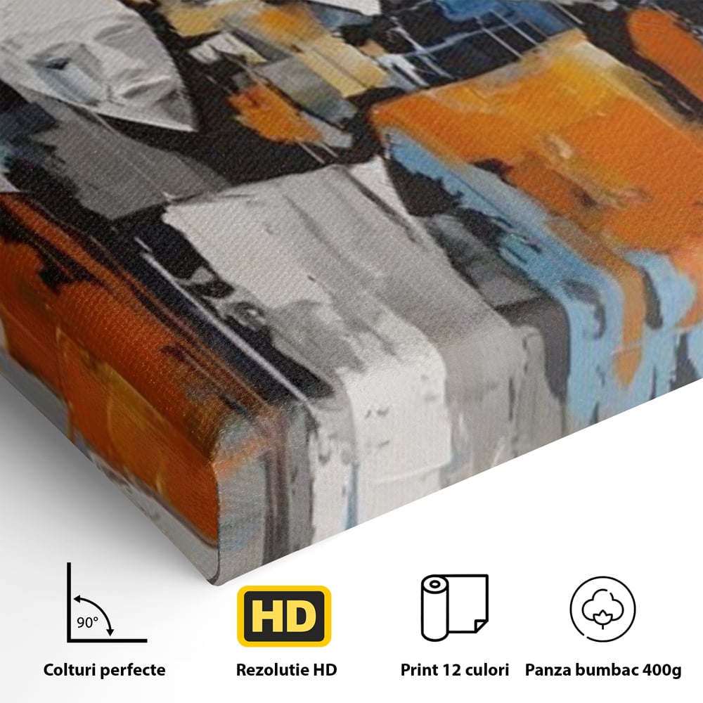Tablou Canvas Premium LuxCanva® A1380, Chipuri Multiple , Dormitor, Masti, Oameni, Arta Moderna, Abstract, Living, Culori Vibrante