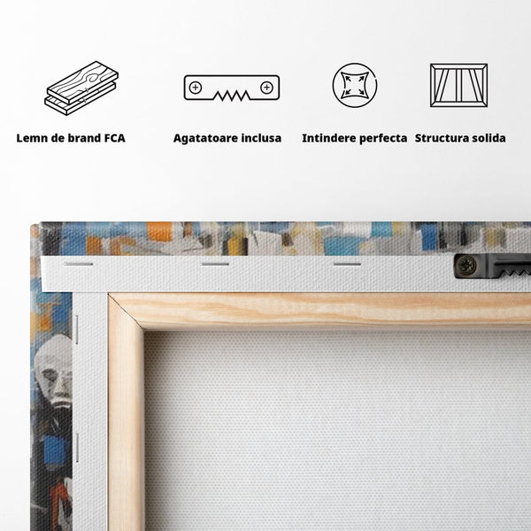 Tablou Canvas Premium LuxCanva® A1380, Chipuri Multiple , Dormitor, Masti, Oameni, Arta Moderna, Abstract, Living, Culori Vibrante