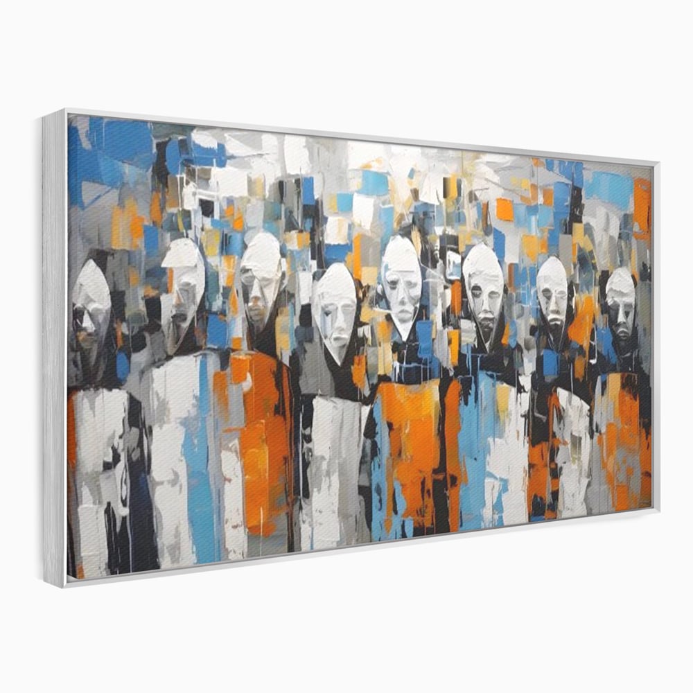 Tablou Canvas Premium LuxCanva® A1380, Chipuri Multiple , Dormitor, Masti, Oameni, Arta Moderna, Abstract, Living, Culori Vibrante