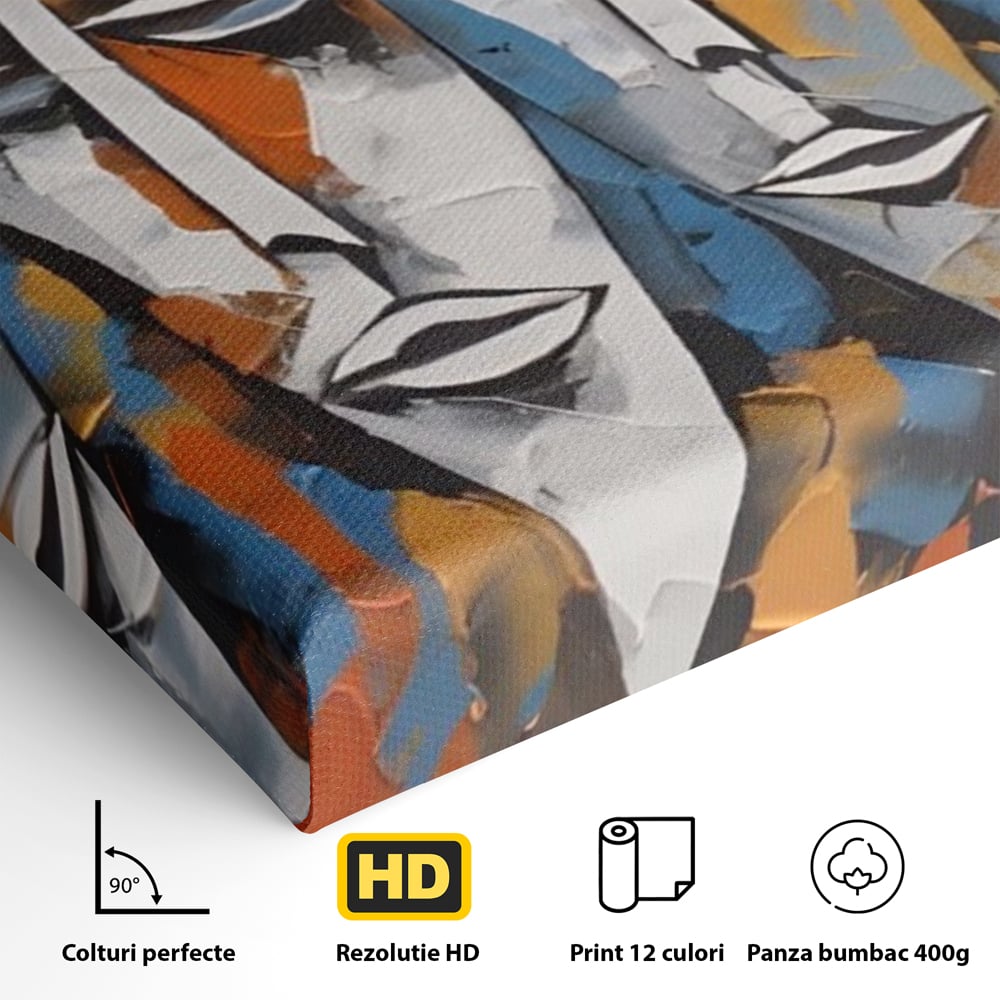 Tablou Canvas Premium LuxCanva® A1381, Masti , Galerie De Arta, Oameni, Arta Moderna, Abstract, Living, Culori Vibrante