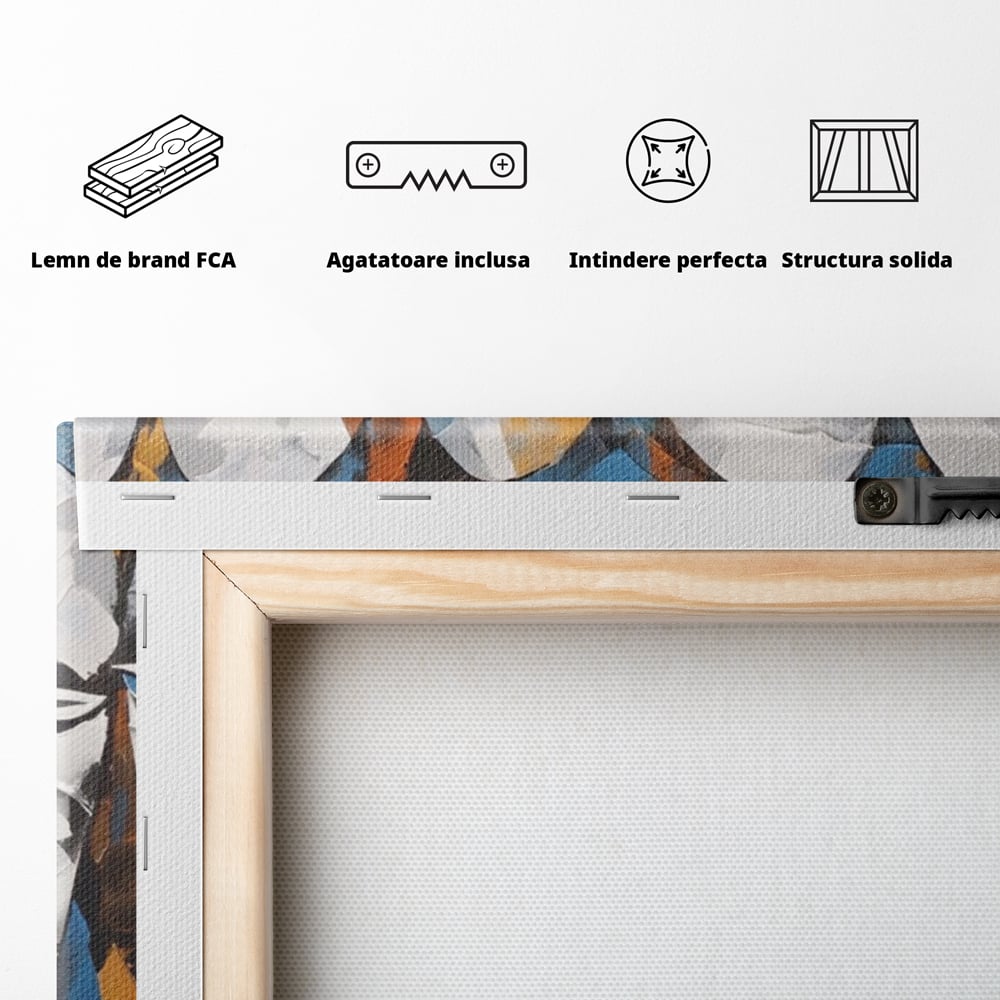 Tablou Canvas Premium LuxCanva® A1381, Masti , Galerie De Arta, Oameni, Arta Moderna, Abstract, Living, Culori Vibrante