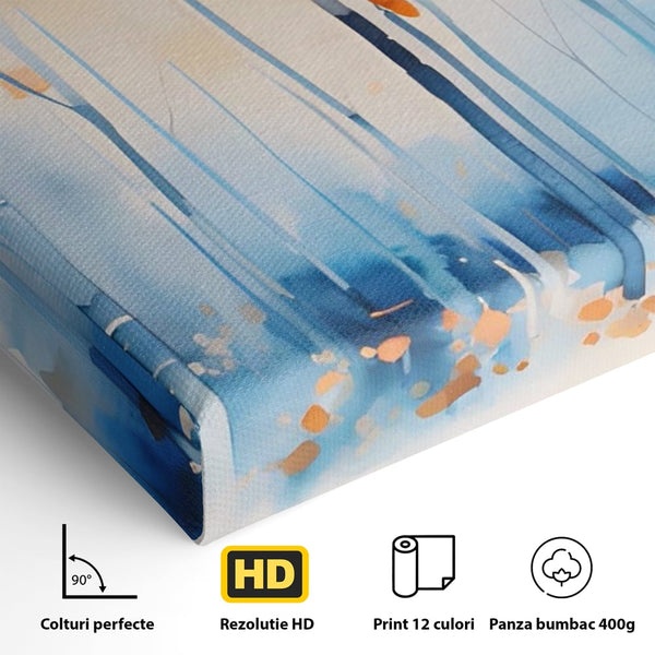 Tablou Canvas Premium LuxCanva® A1382, In Culorile Toamnei , Living, Padure, Natura, Copaci, Dormitor, Culori Vibrante