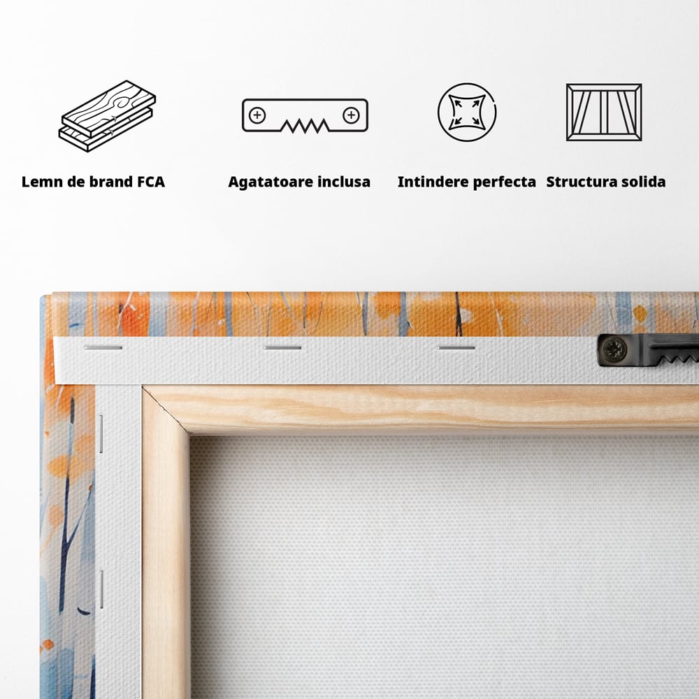 Tablou Canvas Premium LuxCanva® A1382, In Culorile Toamnei , Living, Padure, Natura, Copaci, Dormitor, Culori Vibrante