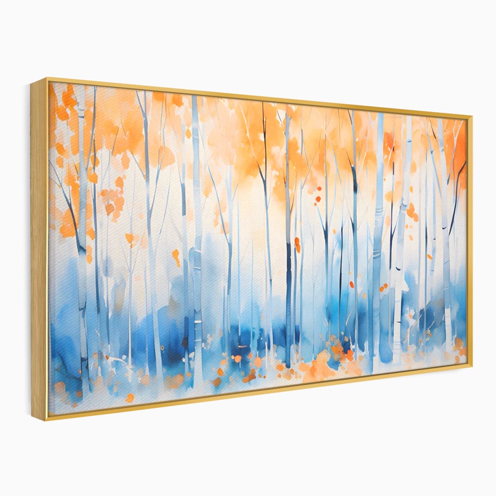 Tablou Canvas Premium LuxCanva® A1382, In Culorile Toamnei , Living, Padure, Natura, Copaci, Dormitor, Culori Vibrante