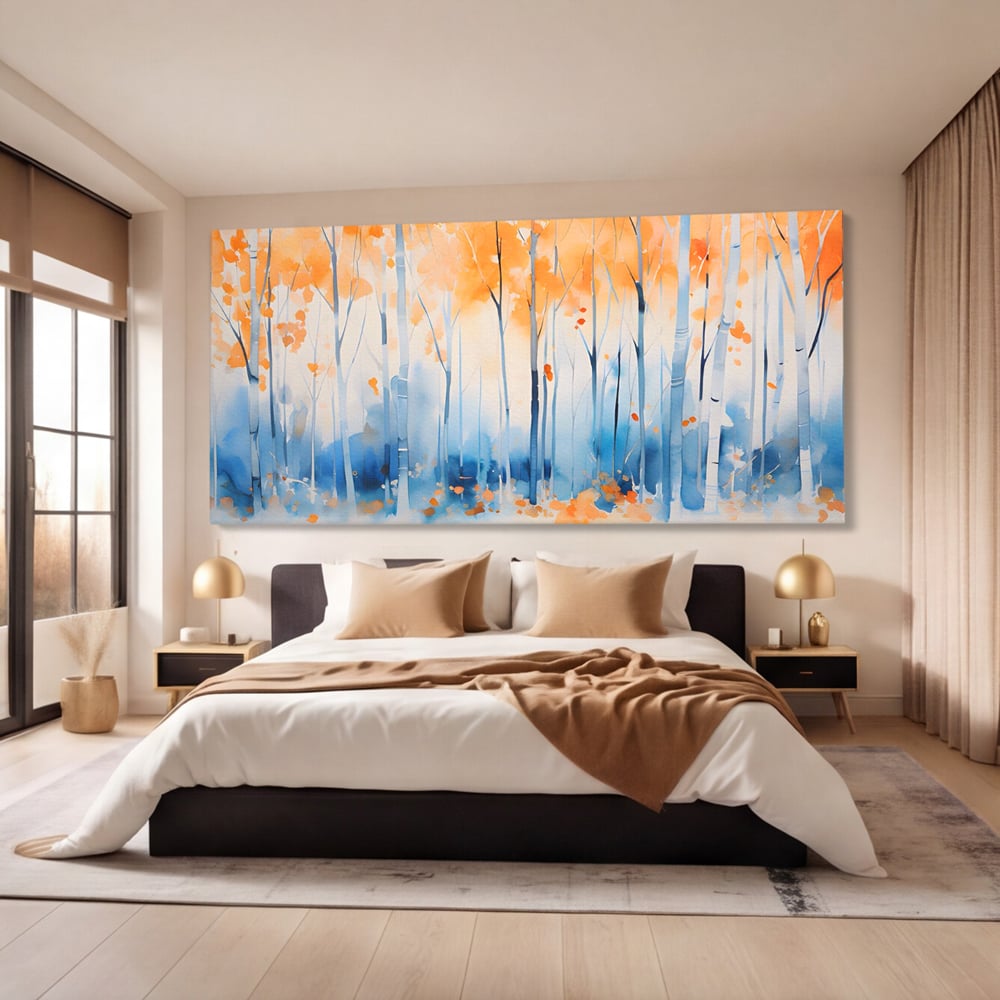 Tablou Canvas Premium LuxCanva® A1382, In Culorile Toamnei , Living, Padure, Natura, Copaci, Dormitor, Culori Vibrante