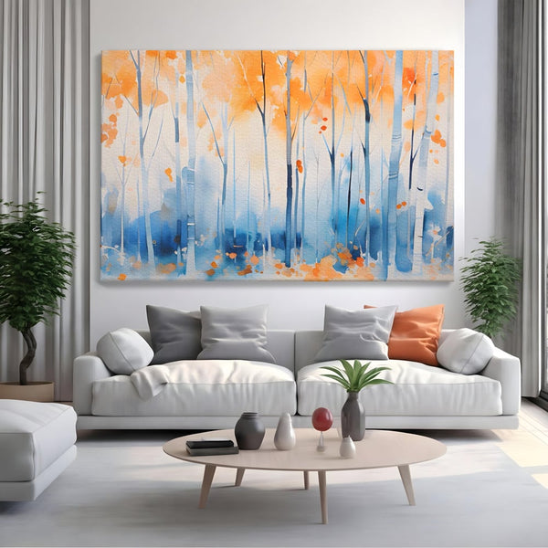 Tablou Canvas Premium LuxCanva® A1382, In Culorile Toamnei , Living, Padure, Natura, Copaci, Dormitor, Culori Vibrante