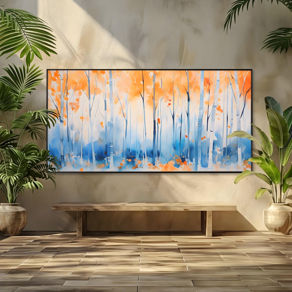 Tablou Canvas Premium LuxCanva® A1382, In Culorile Toamnei , Living, Padure, Natura, Copaci, Dormitor, Culori Vibrante
