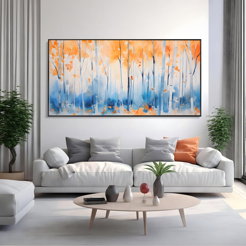 Tablou Canvas Premium LuxCanva® A1382, In Culorile Toamnei , Living, Padure, Natura, Copaci, Dormitor, Culori Vibrante