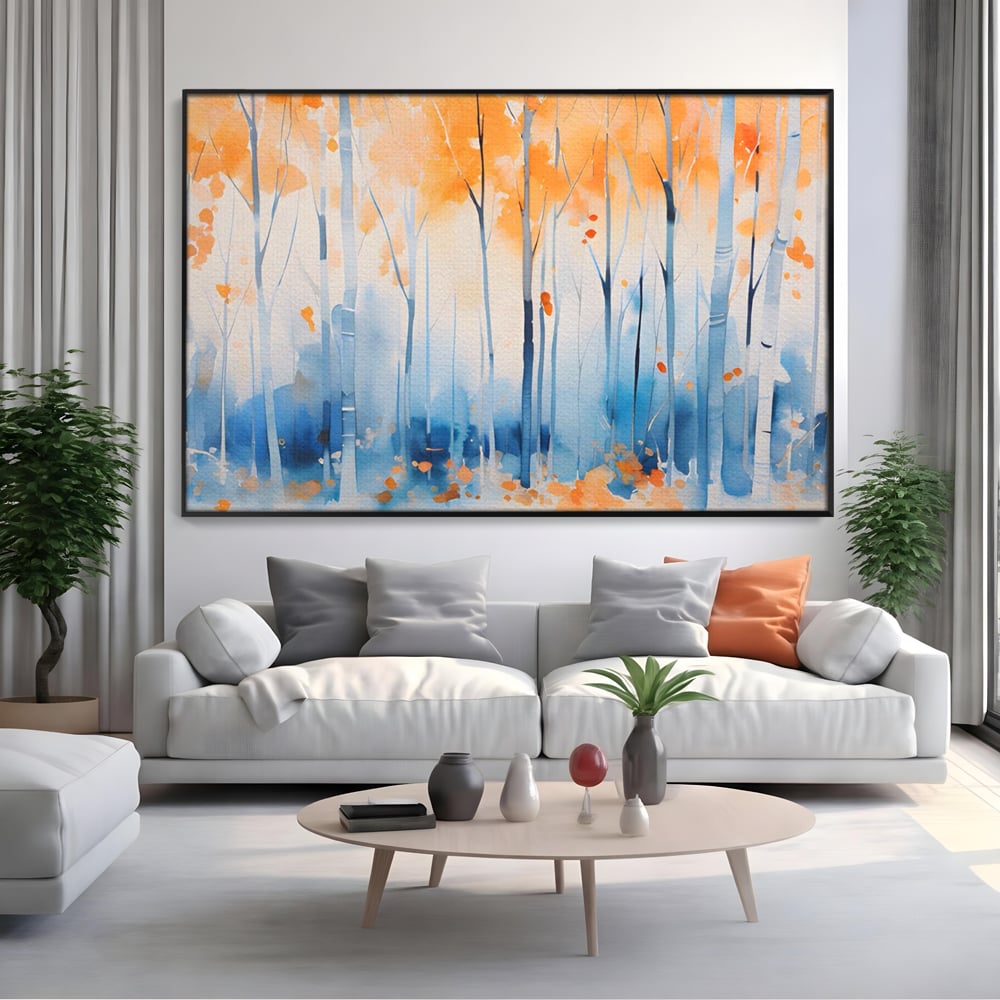 Tablou Canvas Premium LuxCanva® A1382, In Culorile Toamnei , Living, Padure, Natura, Copaci, Dormitor, Culori Vibrante