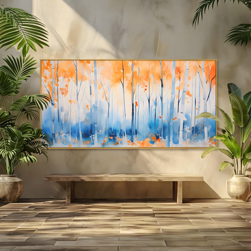 Tablou Canvas Premium LuxCanva® A1382, In Culorile Toamnei , Living, Padure, Natura, Copaci, Dormitor, Culori Vibrante
