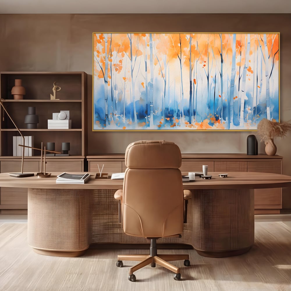 Tablou Canvas Premium LuxCanva® A1382, In Culorile Toamnei , Living, Padure, Natura, Copaci, Dormitor, Culori Vibrante