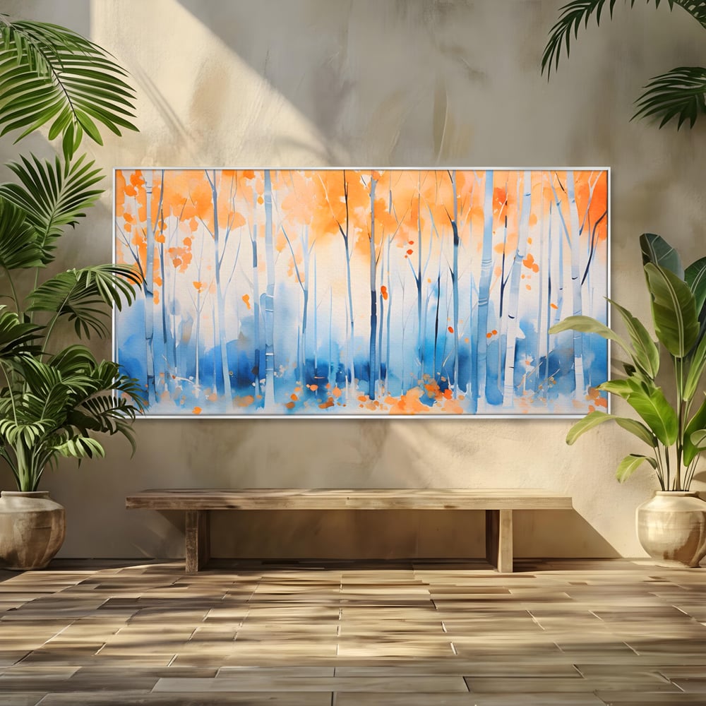 Tablou Canvas Premium LuxCanva® A1382, In Culorile Toamnei , Living, Padure, Natura, Copaci, Dormitor, Culori Vibrante