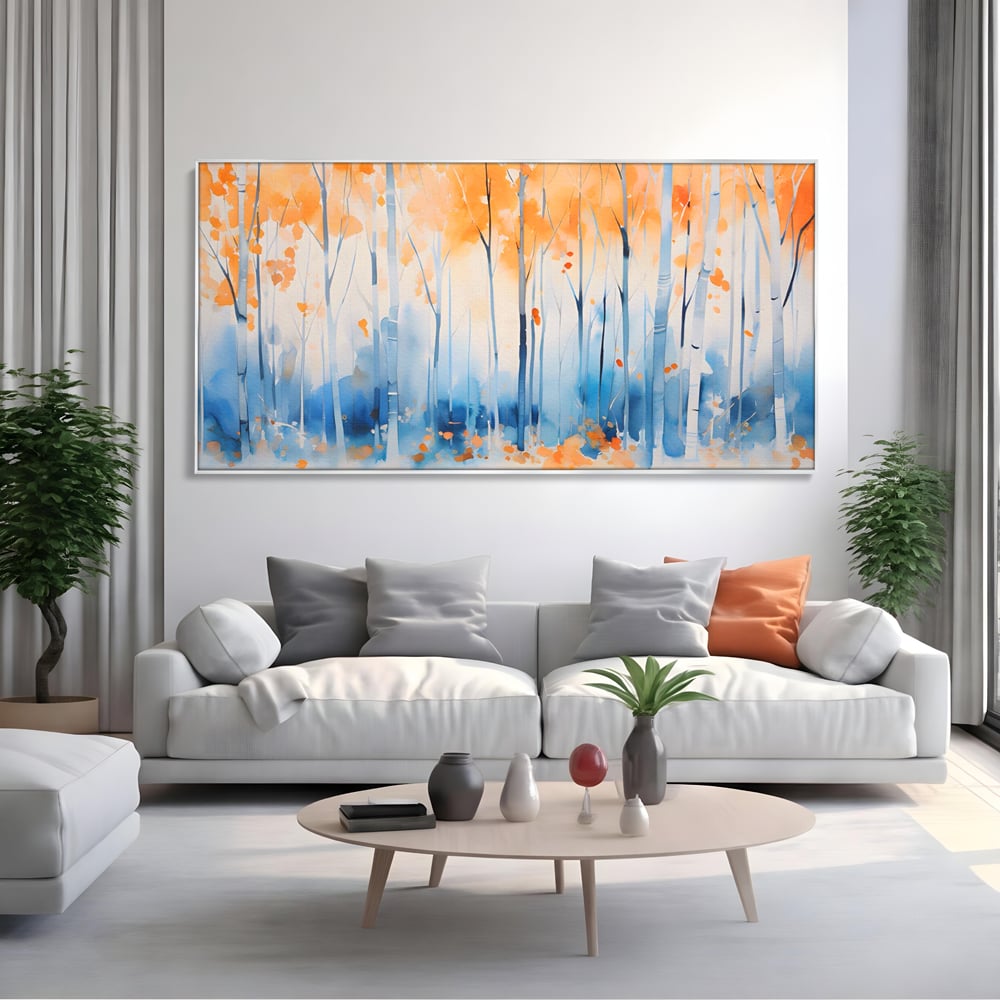 Tablou Canvas Premium LuxCanva® A1382, In Culorile Toamnei , Living, Padure, Natura, Copaci, Dormitor, Culori Vibrante