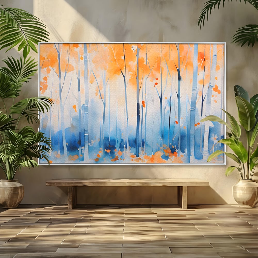 Tablou Canvas Premium LuxCanva® A1382, In Culorile Toamnei , Living, Padure, Natura, Copaci, Dormitor, Culori Vibrante