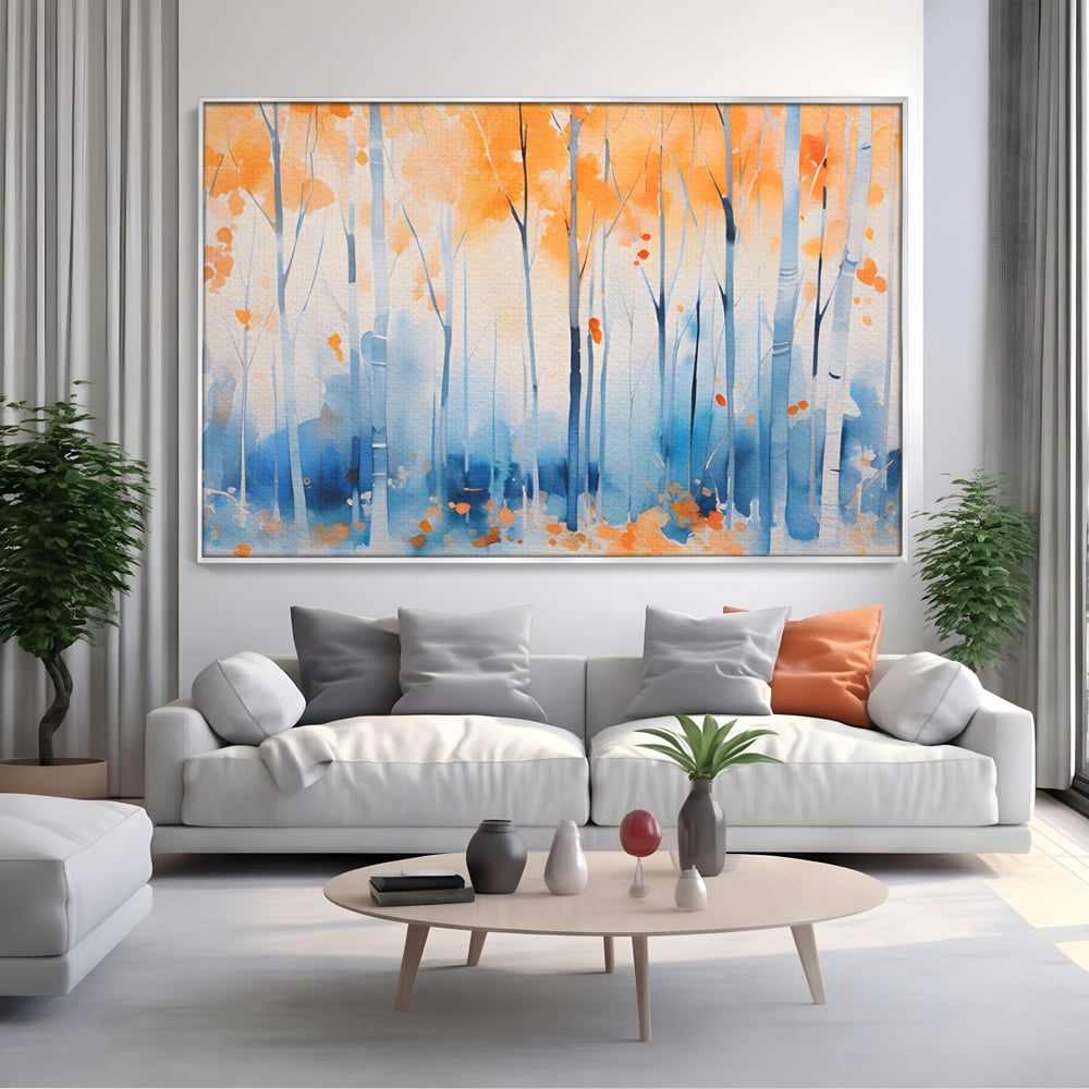 Tablou Canvas Premium LuxCanva® A1382, In Culorile Toamnei , Living, Padure, Natura, Copaci, Dormitor, Culori Vibrante