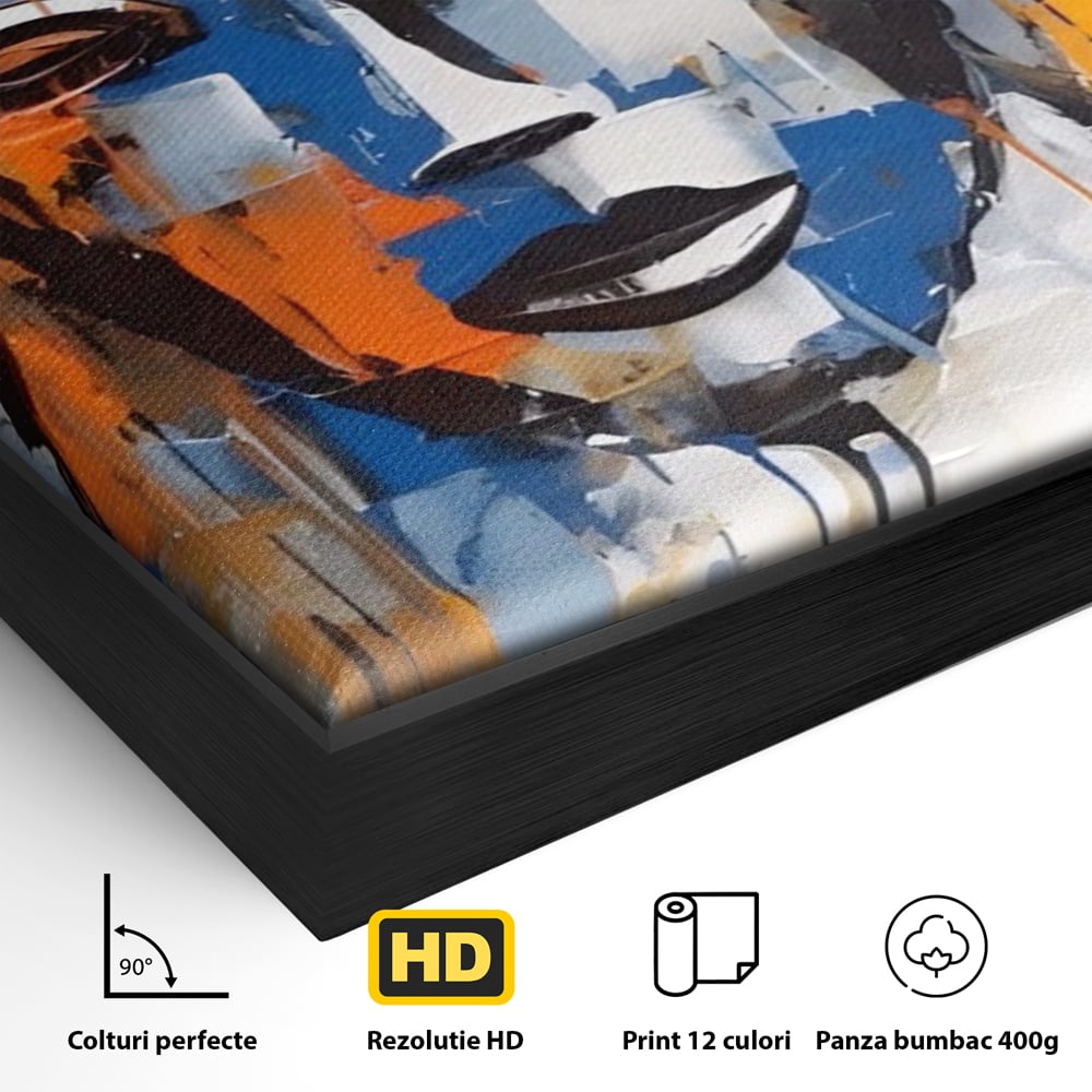 Tablou Canvas Premium LuxCanva® A1385, 4Faces , Living, Chipuri, Copii, Masti, Dormitor, Culori Vibrante