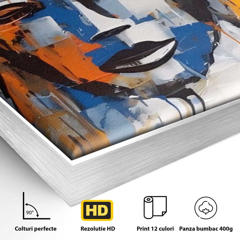 Tablou Canvas Premium LuxCanva® A1385, 4Faces , Living, Chipuri, Copii, Masti, Dormitor, Culori Vibrante
