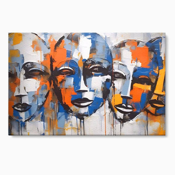 Tablou Canvas Premium LuxCanva® A1385, 4Faces , Living, Chipuri, Copii, Masti, Dormitor, Culori Vibrante