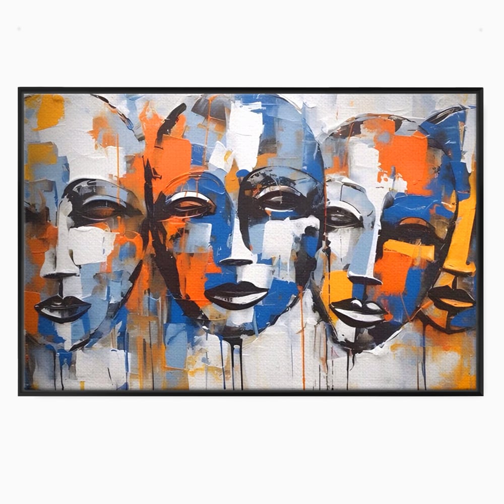 Tablou Canvas Premium LuxCanva® A1385, 4Faces , Living, Chipuri, Copii, Masti, Dormitor, Culori Vibrante