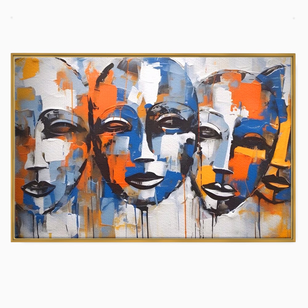 Tablou Canvas Premium LuxCanva® A1385, 4Faces , Living, Chipuri, Copii, Masti, Dormitor, Culori Vibrante