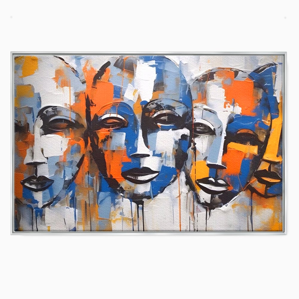 Tablou Canvas Premium LuxCanva® A1385, 4Faces , Living, Chipuri, Copii, Masti, Dormitor, Culori Vibrante