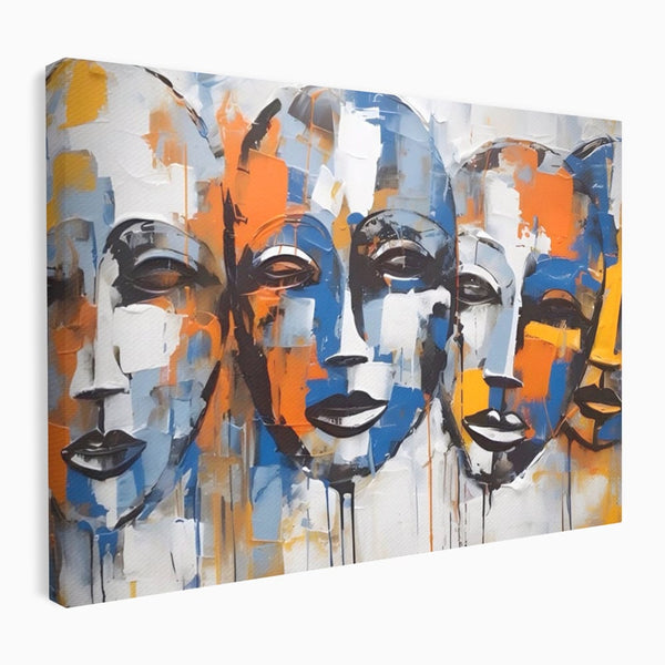 Tablou Canvas Premium LuxCanva® A1385, 4Faces , Living, Chipuri, Copii, Masti, Dormitor, Culori Vibrante