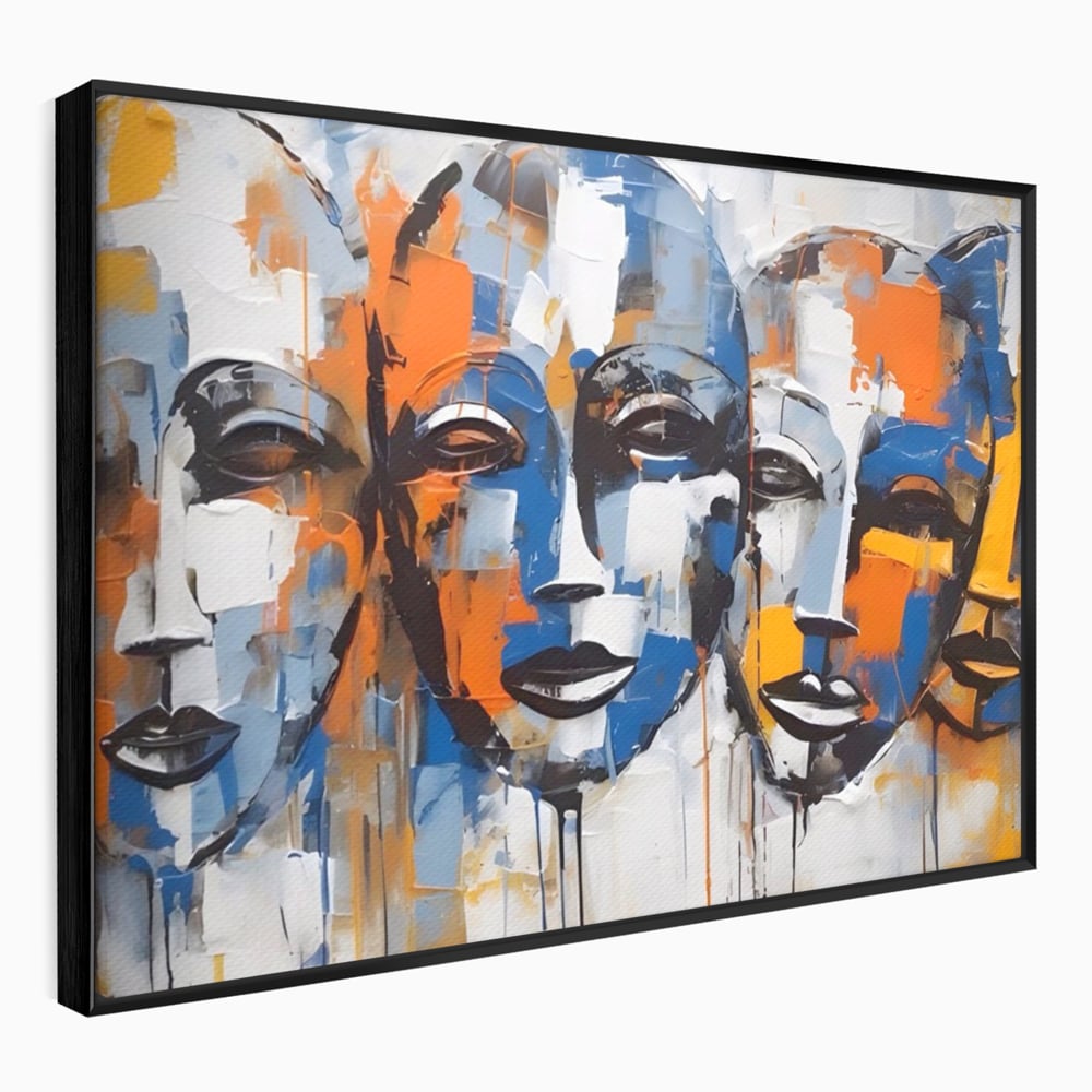 Tablou Canvas Premium LuxCanva® A1385, 4Faces , Living, Chipuri, Copii, Masti, Dormitor, Culori Vibrante