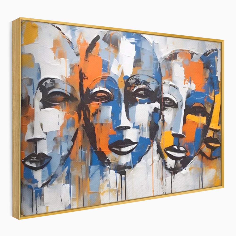 Tablou Canvas Premium LuxCanva® A1385, 4Faces , Living, Chipuri, Copii, Masti, Dormitor, Culori Vibrante