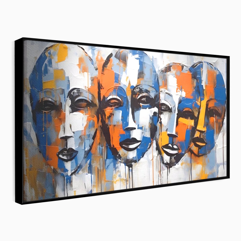 Tablou Canvas Premium LuxCanva® A1385, 4Faces , Living, Chipuri, Copii, Masti, Dormitor, Culori Vibrante