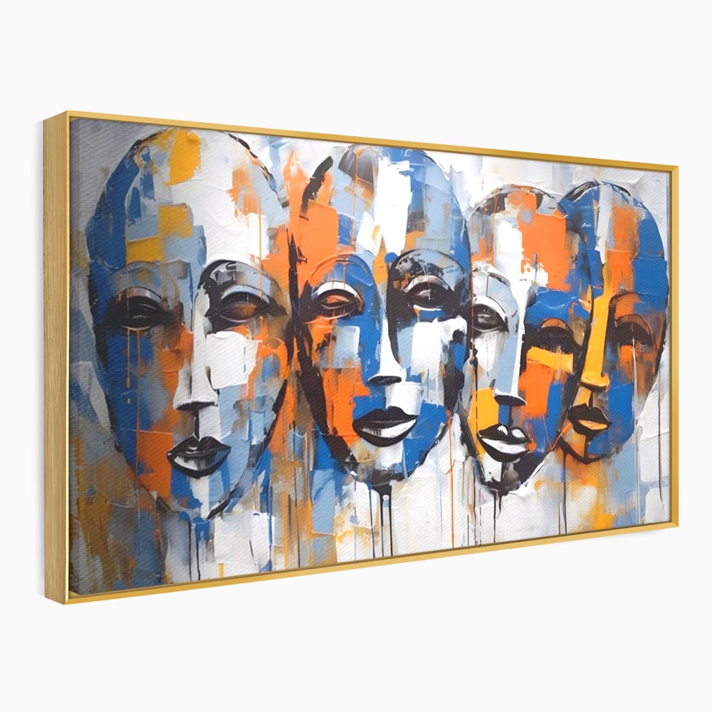 Tablou Canvas Premium LuxCanva® A1385, 4Faces , Living, Chipuri, Copii, Masti, Dormitor, Culori Vibrante