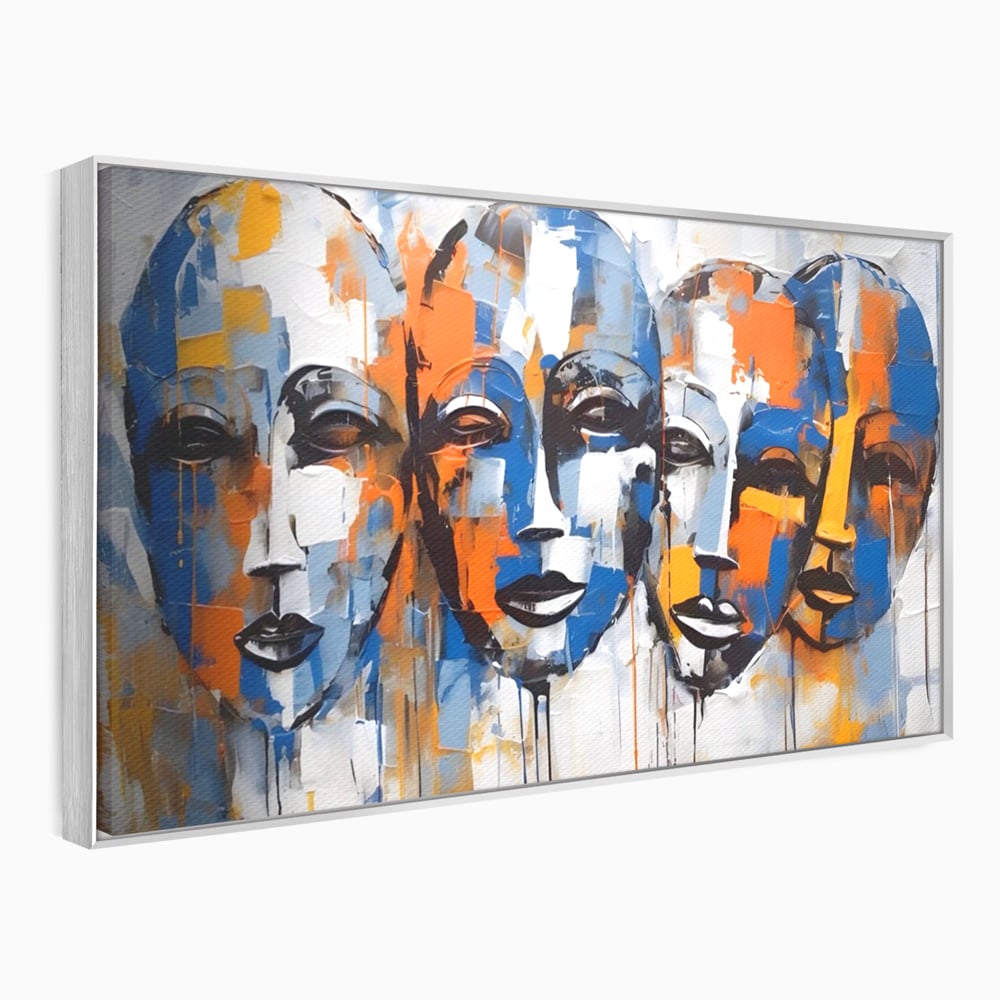 Tablou Canvas Premium LuxCanva® A1385, 4Faces , Living, Chipuri, Copii, Masti, Dormitor, Culori Vibrante