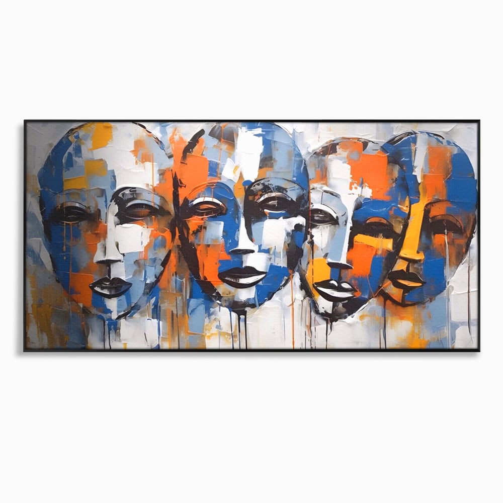 Tablou Canvas Premium LuxCanva® A1385, 4Faces , Living, Chipuri, Copii, Masti, Dormitor, Culori Vibrante