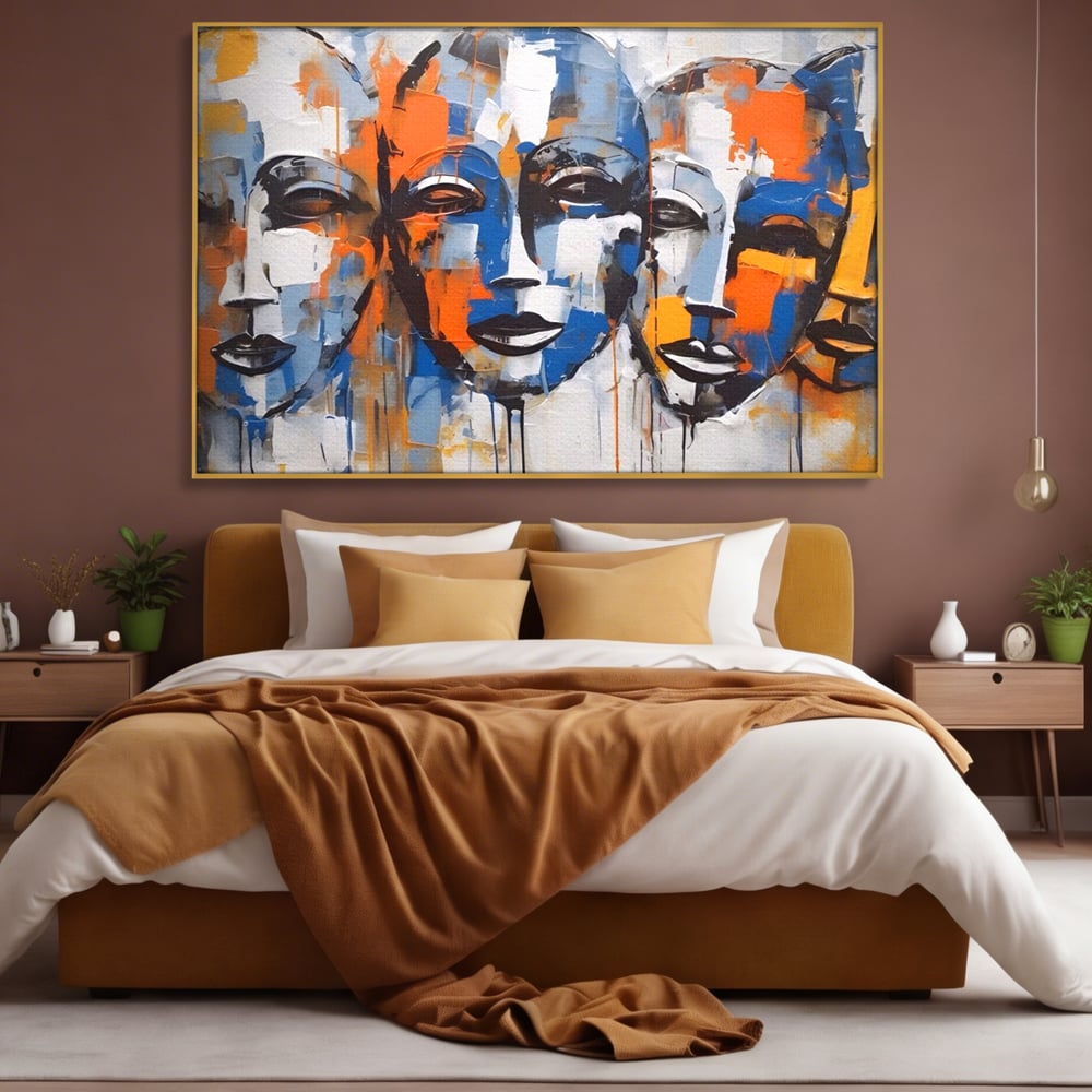 Tablou Canvas Premium LuxCanva® A1385, 4Faces , Living, Chipuri, Copii, Masti, Dormitor, Culori Vibrante